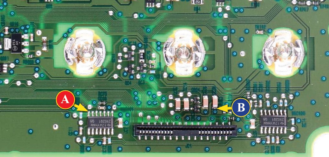 Dove misurare la tensione sui PCB del quadro strumenti Renault Modus