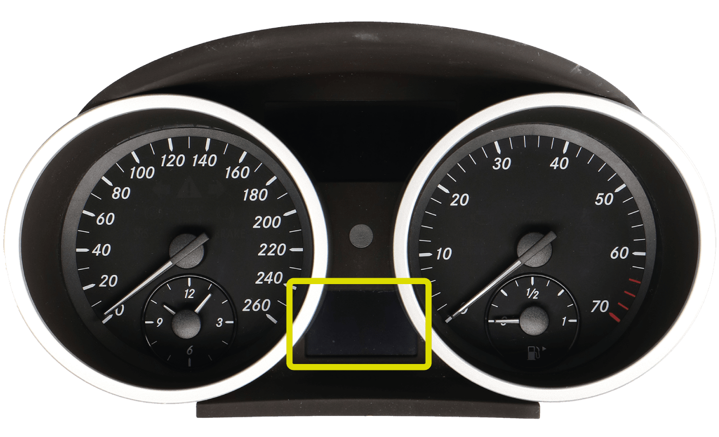 Collocazione display SEPDISP21B su contachilometri Mercedes SLK R171