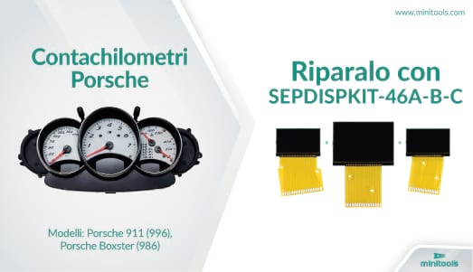 Riparazione contachilometri Porsche 911 996 e Porsche Boxster 986 con il kit di riparazione Minitools