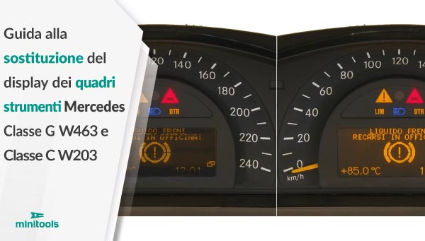 Guida alla sostituzione del display CDB del cruscotto di Mercedes Classe C W203 e Classe G W463